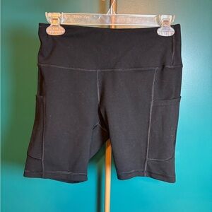 IUGA Black Compression Bike Shorts with Wide Waistband